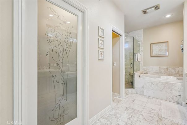 Bathroom, Glass Shower, Interior, Marble, Recessed Lighting