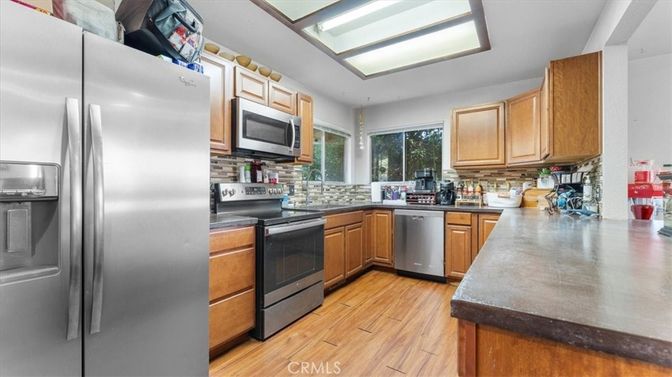 Interior, Kitchen, Stainless Steel Appliances, Wood Texture Flooring