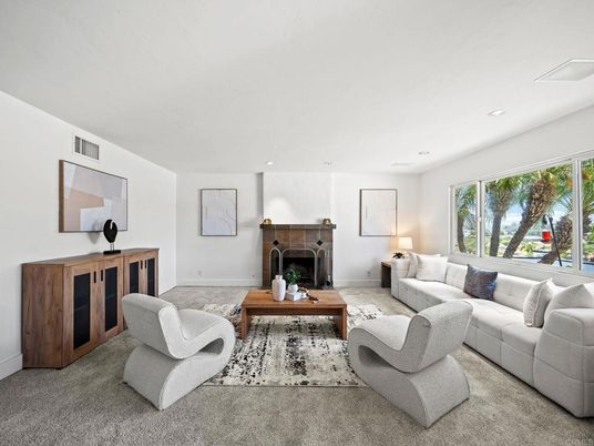 Fireplace, Interior, Living room, Recessed Lighting