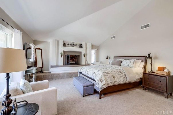 Bedroom, Fireplace, Interior