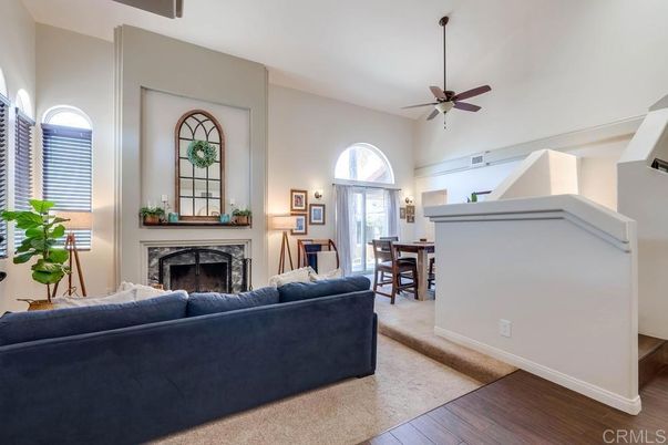 Dining room, Fireplace, Interior, Living room, Wood Texture Flooring