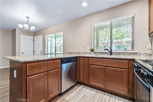 Chandelier, Interior, Kitchen, Recessed Lighting, Wood Texture Flooring