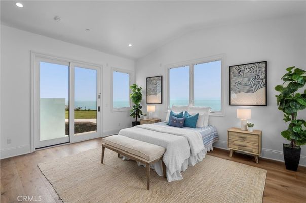 Bedroom, Interior, Recessed Lighting, Water, Wood Texture Flooring