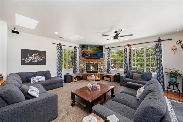 Fireplace, Interior, Living room, Recessed Lighting