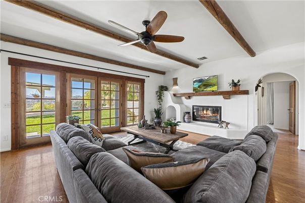Fireplace, Interior, Living room, Wooden Beams, Wood Texture Flooring