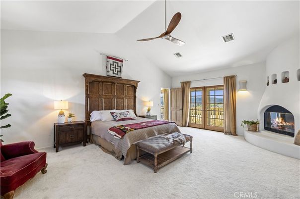 Bedroom, Fireplace, Interior