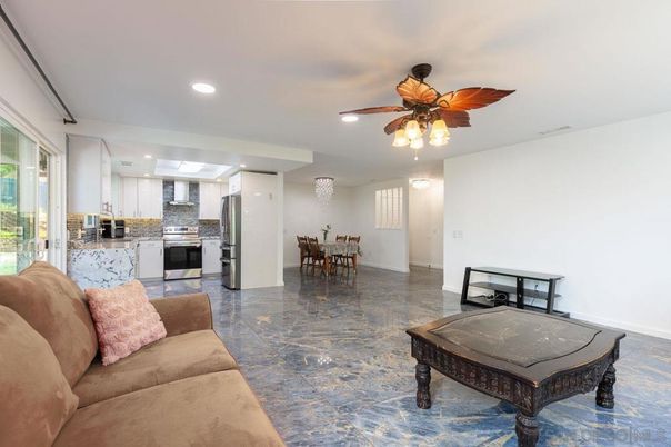 Dining room, Interior, Kitchen, Living room, Recessed Lighting, Stainless Steel Appliances