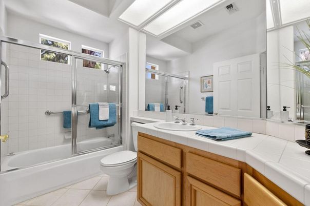 Bathroom, Glass Shower, Interior, Tile Countertops