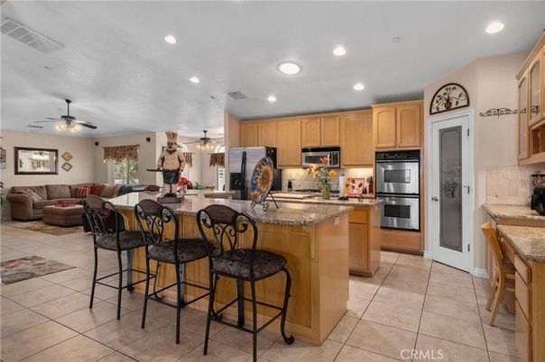 Dining room, Interior, Kitchen, Living room, Recessed Lighting, Stainless Steel Appliances