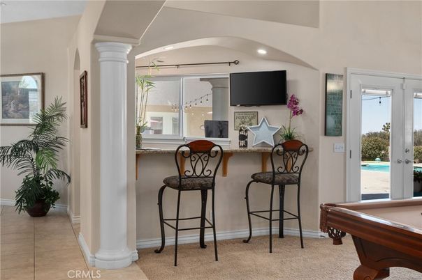 Billiard Table, Game Room, Interior, Recessed Lighting