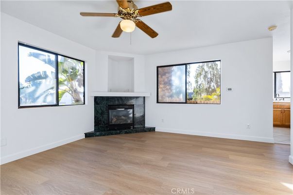 Empty room, Fireplace, Interior, Wood Texture Flooring