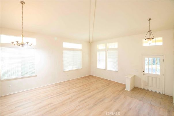 Chandelier, Empty room, Interior, Pendant Lights, Wood Texture Flooring