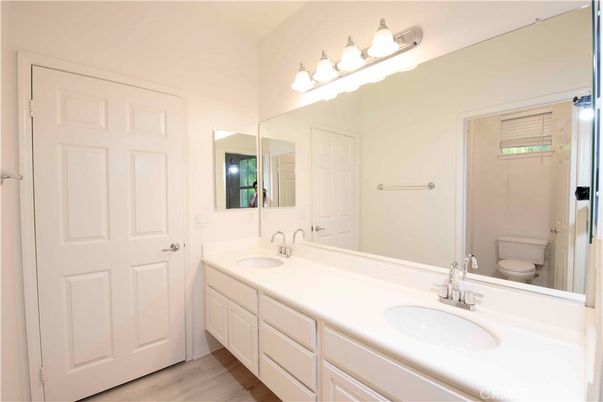 Bathroom, Dual Sink Vanities, Interior, Wood Texture Flooring