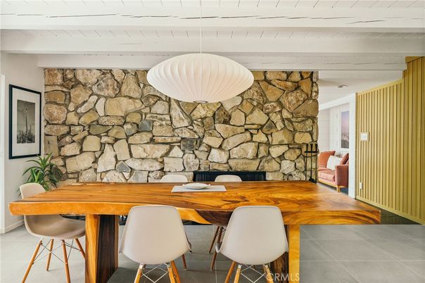 Dining room, Interior, Kitchen, Pendant Lights, Stainless Steel Appliances
