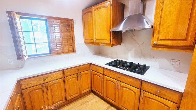 Interior, Kitchen, Marble Walls, Wood Texture Flooring
