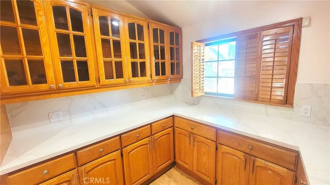 Interior, Kitchen, Marble Walls, Wood Texture Flooring