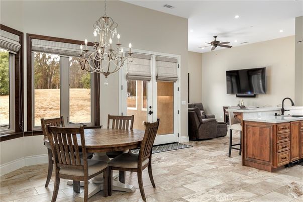 Chandelier, Dining room, Interior, Recessed Lighting