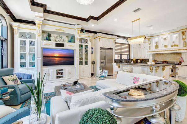 Chandelier, Interior, Kitchen, Living room, Recessed Lighting