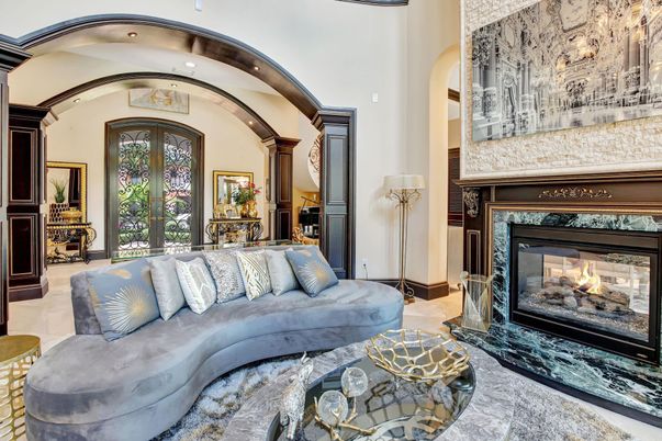 Fireplace, Interior, Living room, Recessed Lighting
