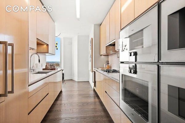 Interior, Kitchen, Stainless Steel Appliances, Water, Wood Texture Flooring