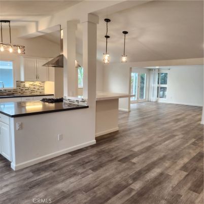 Interior, Kitchen, Pendant Lights, Wood Texture Flooring