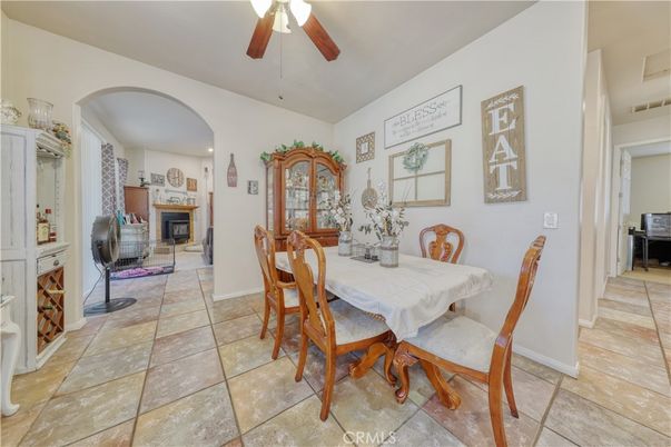 Dining room, Fireplace, Interior, Recessed Lighting