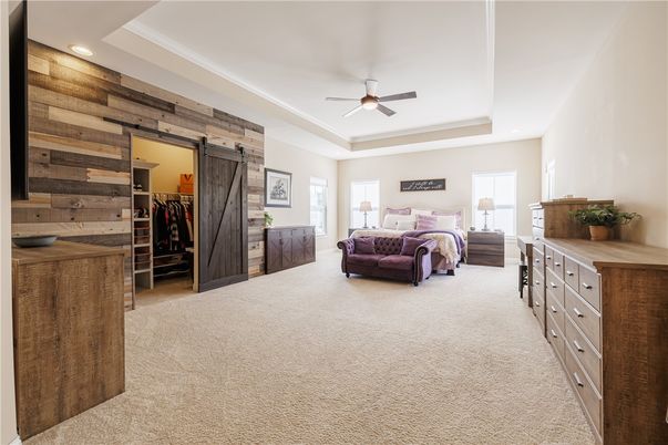Bedroom, Interior, Recessed Lighting, Wooden Walls