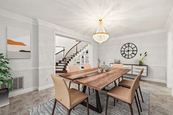 Chandelier, Dining room, Interior