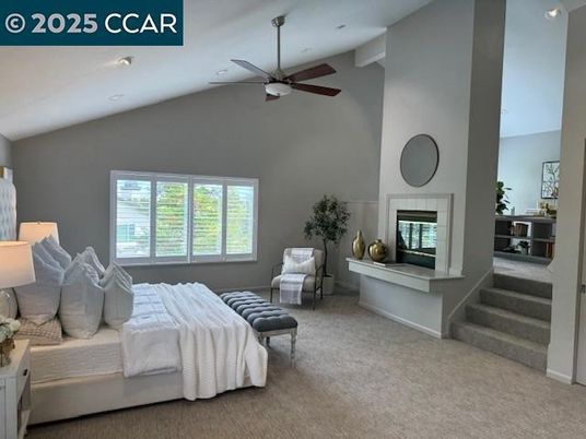 Bedroom, Fireplace, Interior, Recessed Lighting