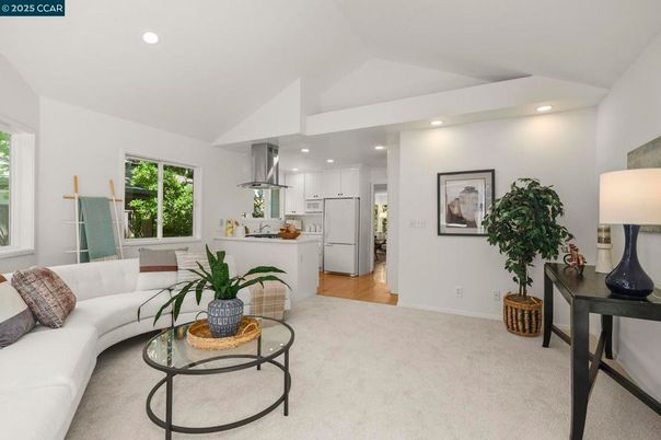 Interior, Kitchen, Living room, Recessed Lighting, Wood Texture Flooring