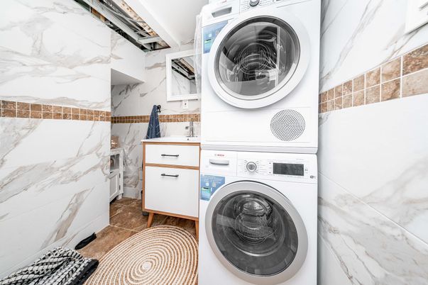 Interior, Marble Walls, Utility Closets, Washer