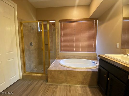 Bathroom, Glass Shower, Interior, Wood Texture Flooring