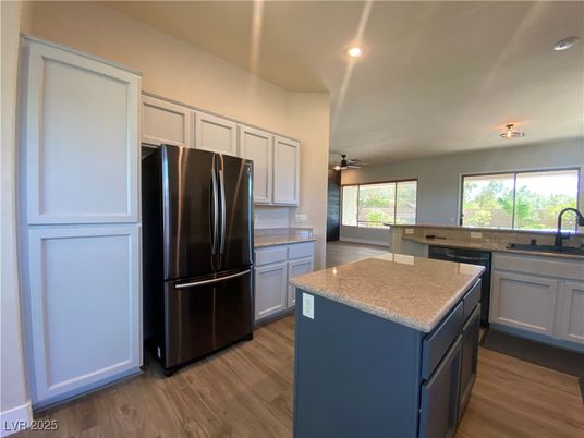 Interior, Kitchen, Recessed Lighting, Wood Texture Flooring
