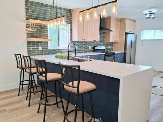 Interior, Kitchen, Pendant Lights, Wood Texture Flooring