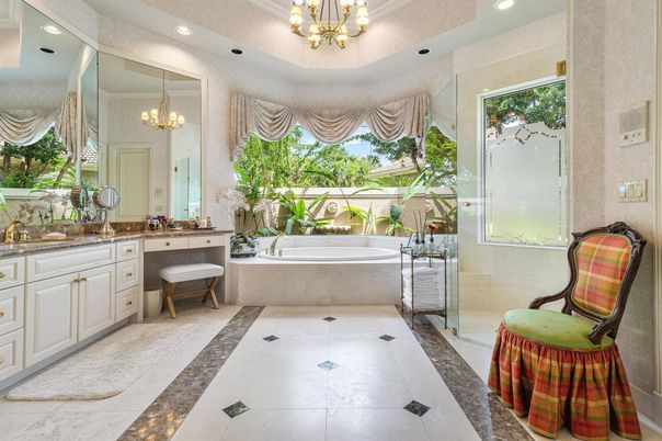 Bathroom, Chandelier, Interior, Recessed Lighting