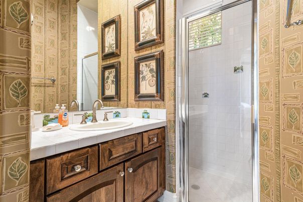 Bathroom, Glass Shower, Interior, Tile Countertops