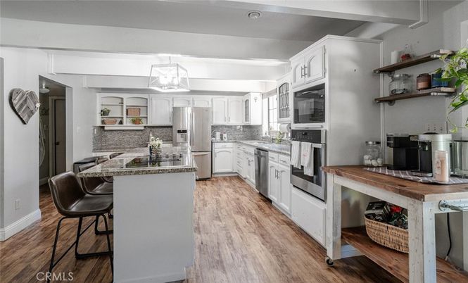 Interior, Kitchen, Stainless Steel Appliances, Wood Texture Flooring