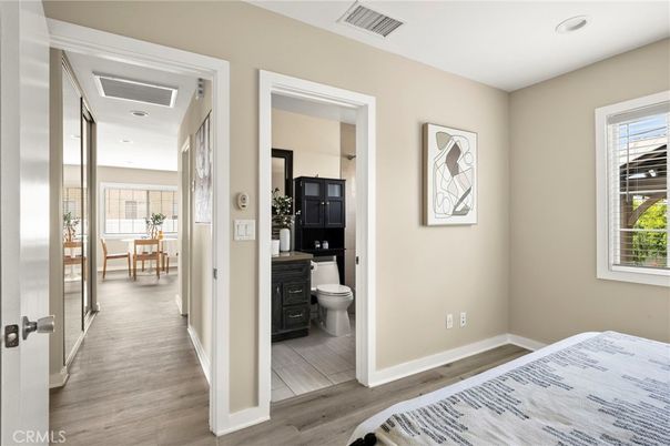 Bathroom, Interior, Recessed Lighting, Wood Texture Flooring