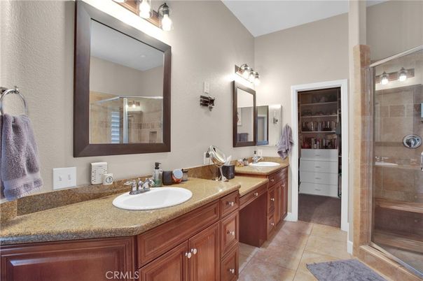 Bathroom, Dual Sink Vanities, Glass Shower, Interior