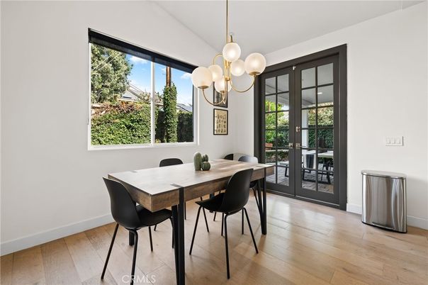 Chandelier, Dining room, Interior, Wood Texture Flooring