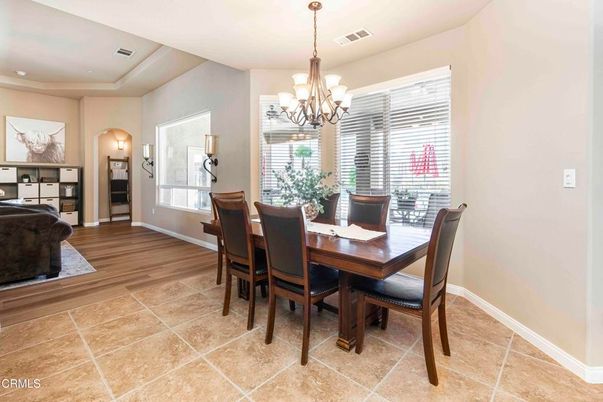 Chandelier, Dining room, Interior, Wood Texture Flooring