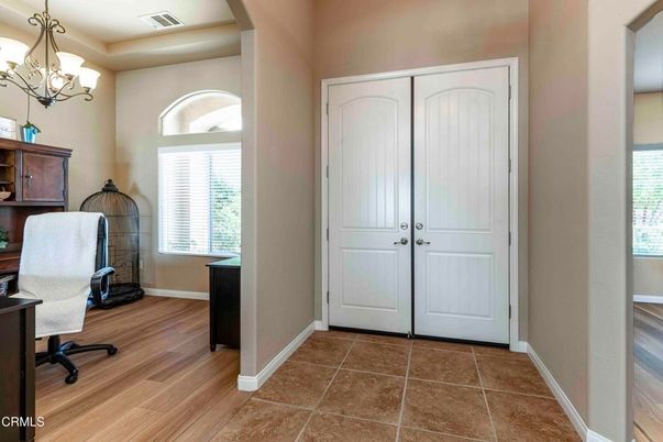 Chandelier, Home Office, Interior, Wood Texture Flooring