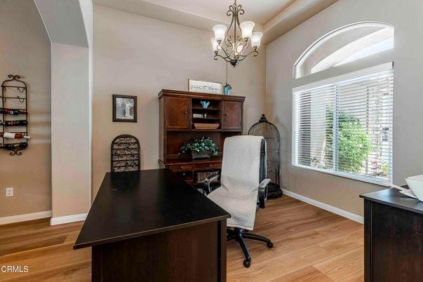 Chandelier, Home Office, Interior, Wood Texture Flooring