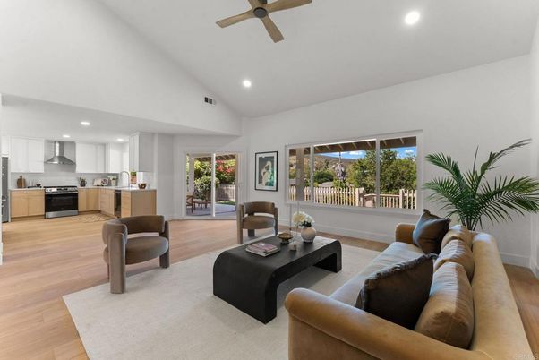 Interior, Kitchen, Living room, Recessed Lighting, Stainless Steel Appliances, Wood Texture Flooring