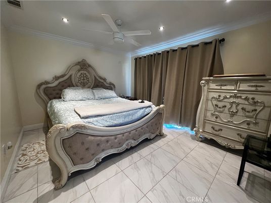 Bedroom, Interior, Marble, Recessed Lighting
