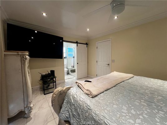 Bedroom, Interior, Marble, Recessed Lighting