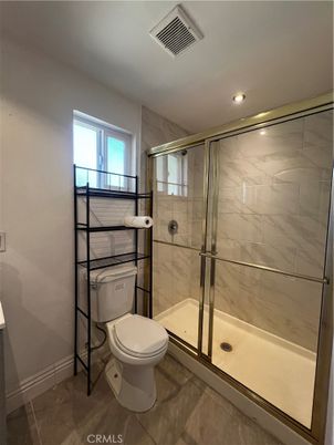 Bathroom, Glass Shower, Interior, Marble Walls, Recessed Lighting