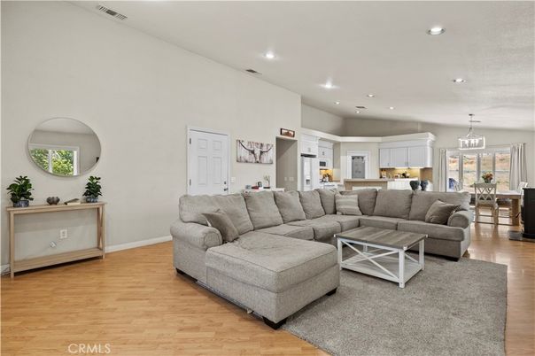 Dining room, Interior, Kitchen, Living room, Pendant Lights, Recessed Lighting, Wood Texture Flooring