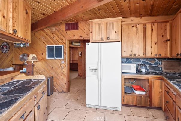 Interior, Kitchen, Tile Countertops, Wooden Beams, Wooden Ceilings, Wooden Walls