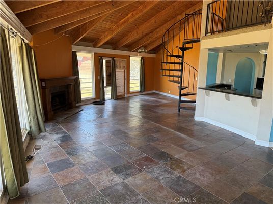 Empty room, Fireplace, Interior, Wooden Beams, Wooden Ceilings